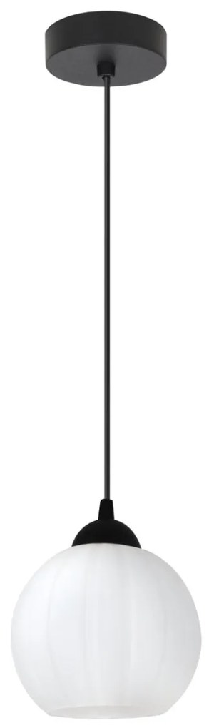 Závesné svietidlo Costa, 1x biele sklenené tienidlo, b