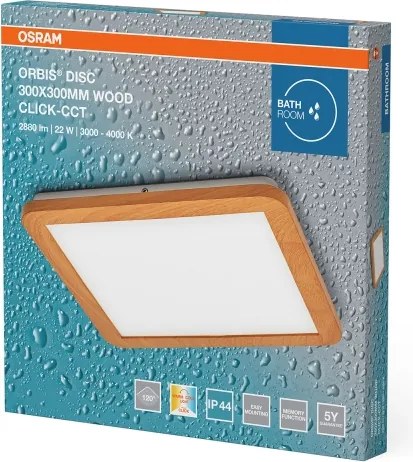 Osram - LED kúpeľňové stropné svietidlo ORBIS DISC LED/22W/230V 30x30 cm IP44 hnedé