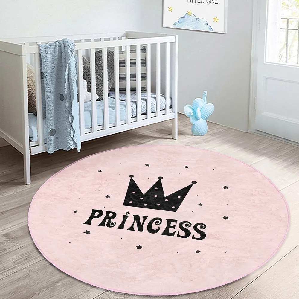 Ružový detský koberec ø 120 cm Comfort – Mila Home