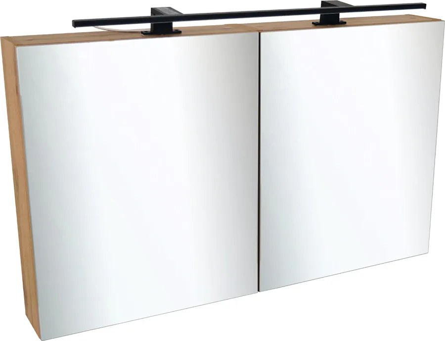 Comodo Zrkadlová skrinka Ideal OW 100 ZS LED-B s osvetlením Any LED 80 B, čierna