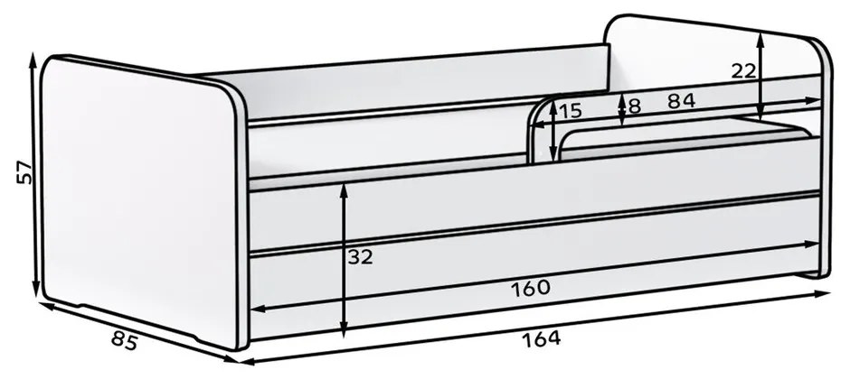 Biela detská posteľ s roštom 80x160 cm Duuli – ELTAP