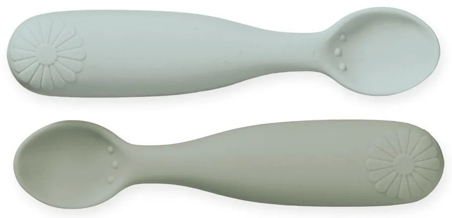 Kaki/svetlomodré detské lyžičky v súprave 2 ks zo silikónu Olive Mix – Cam Cam Copenhagen