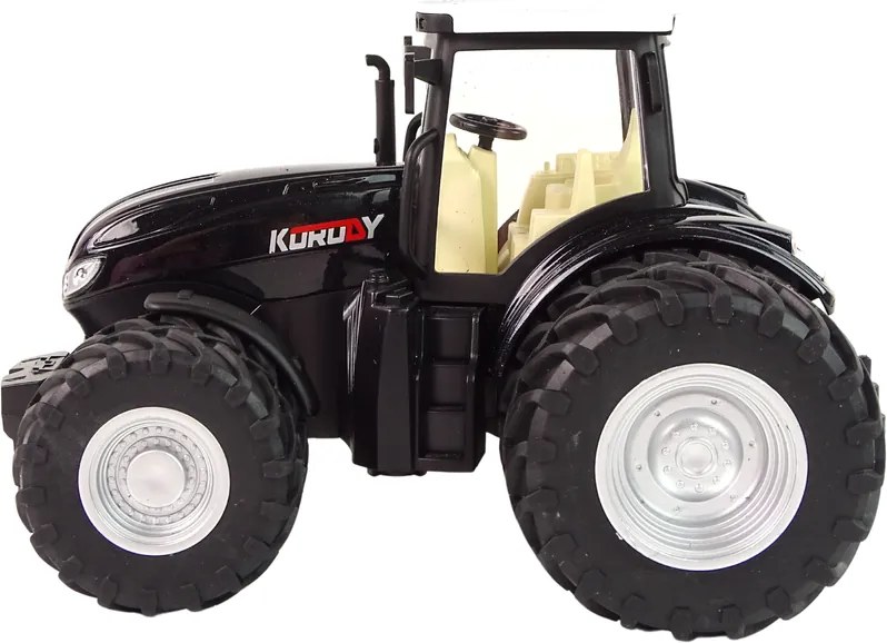 LEAN Toys Diaľkovo ovládaný traktor R/C, čierny, 2,4 GHz, kovový