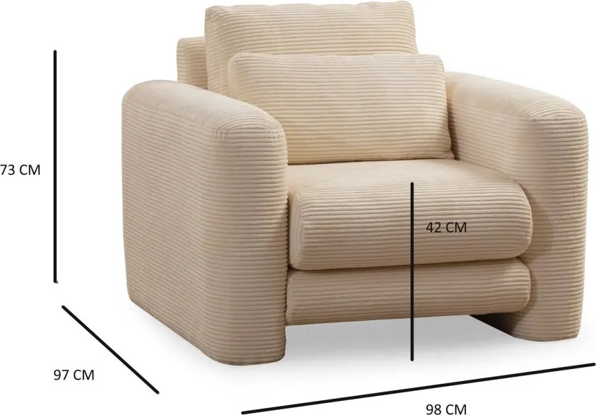 Designové křeslo Lily béžové