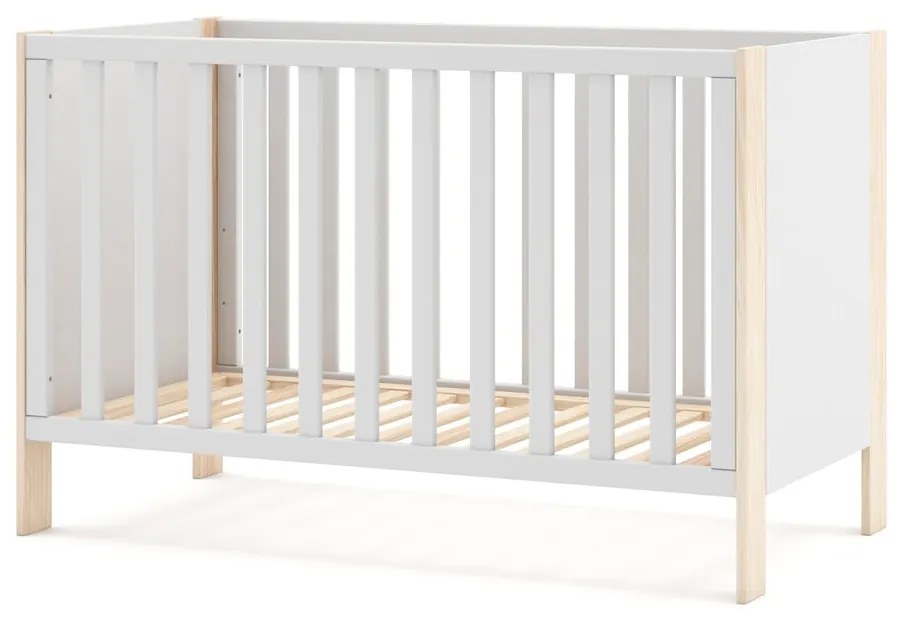 Biela/prírodná postieľka 60x120 cm Esteban - Marckeric