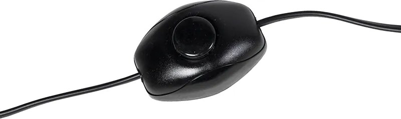 Retro stojaca lampa čierna s tienidlom Granny čierne s sivou 45 cm - Simplo
