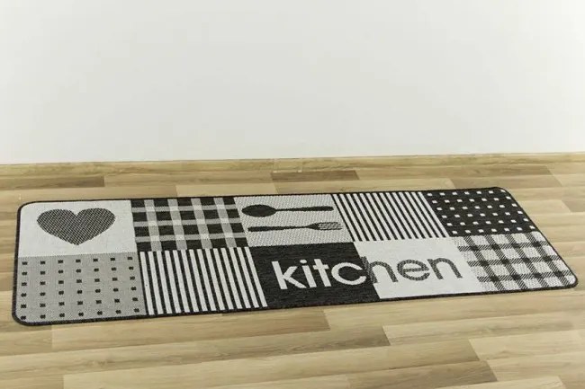Protišmykový kuchynský koberec Flex 19053/08 sivý