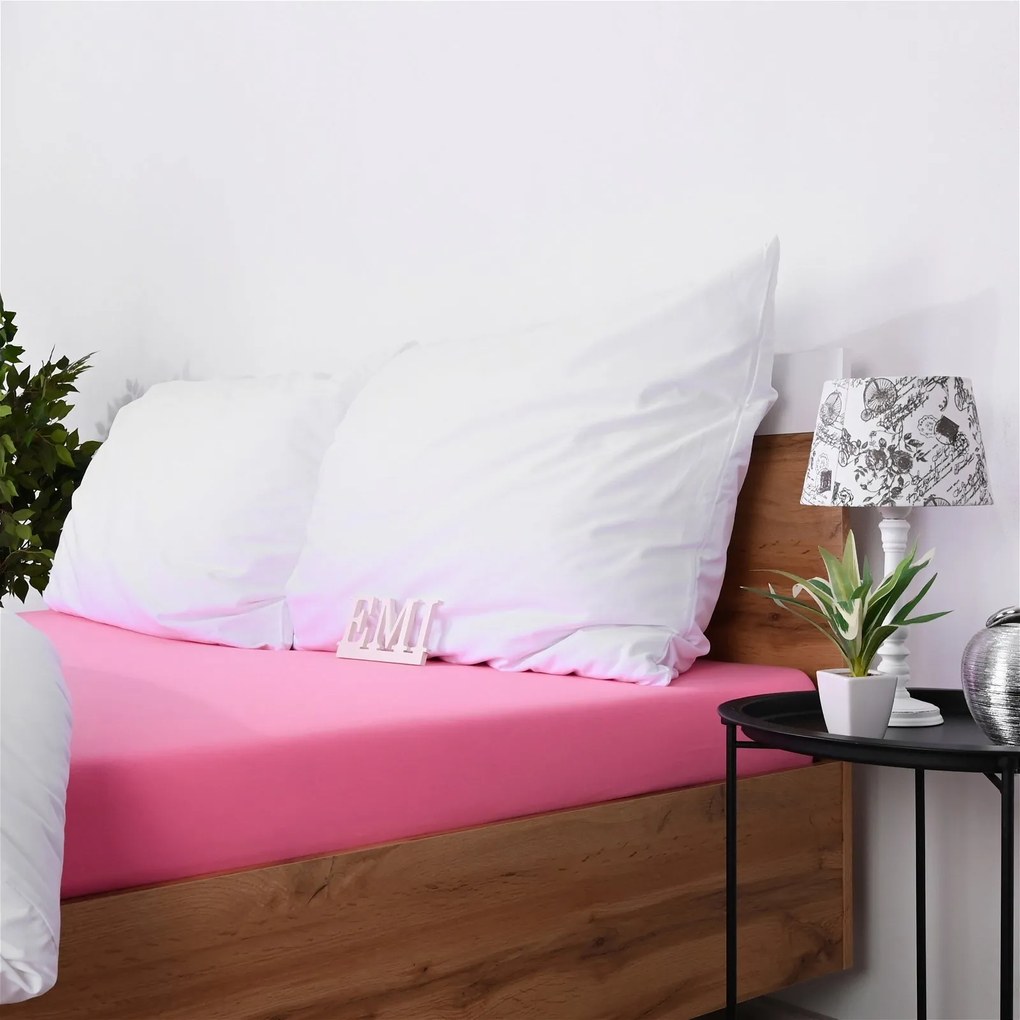 Plachta posteľná ružová jersey EMI: Detská plachta 80x160