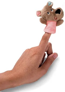 Lilliputiens - textilná knižka s prstovou bábkou - medvedík César