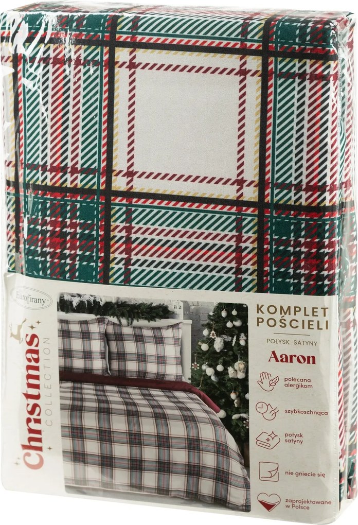 VIANOČNÉ OBLIEČKY Z MIKROVLÁKNA AARON 200X220 CM, 2 KS 70X80 CM VZOROVANÉ