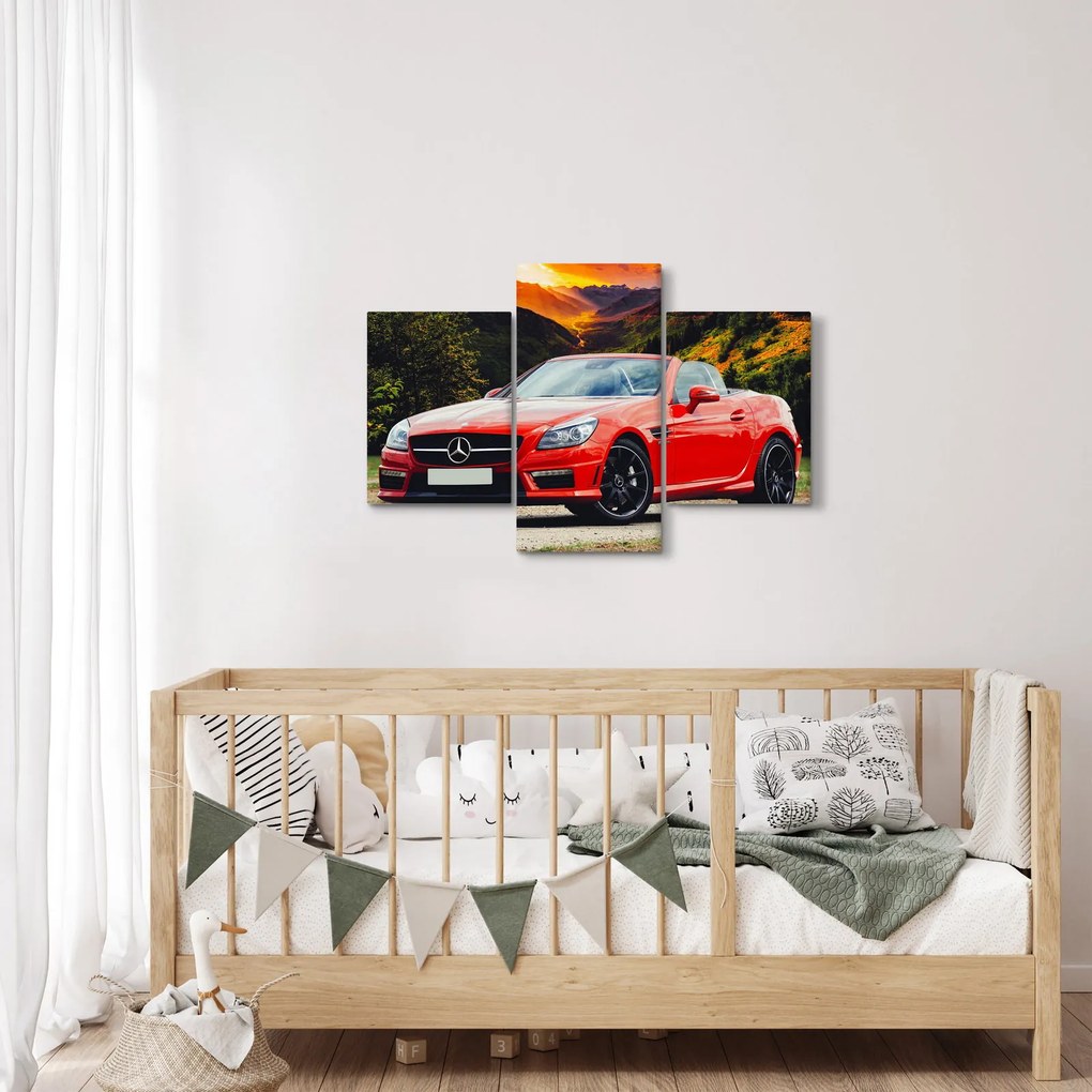 Obraz - červený Mercedes (90x60 cm)