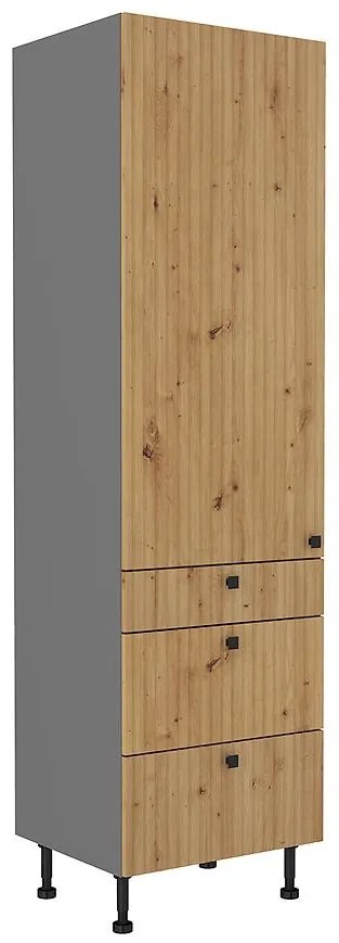 Kuchynská skrinka AVA dub artisan/antracitová 60dks-215 1f 3s
