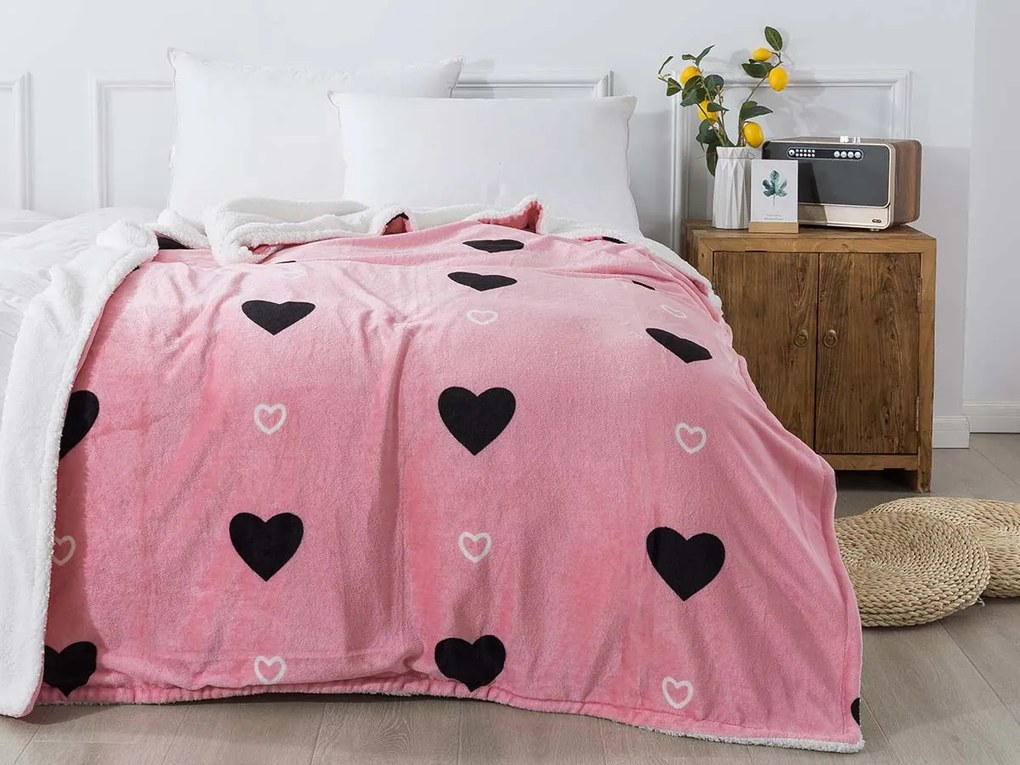 XPOSE® Mikroplyšová deka LOVE s baránkom LOVE 200x220 cm