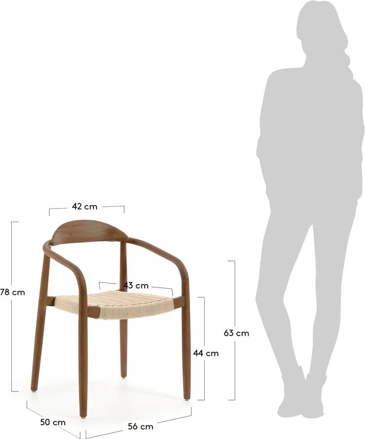 Stolička z eukalyptového dreva Kave Home Glynis