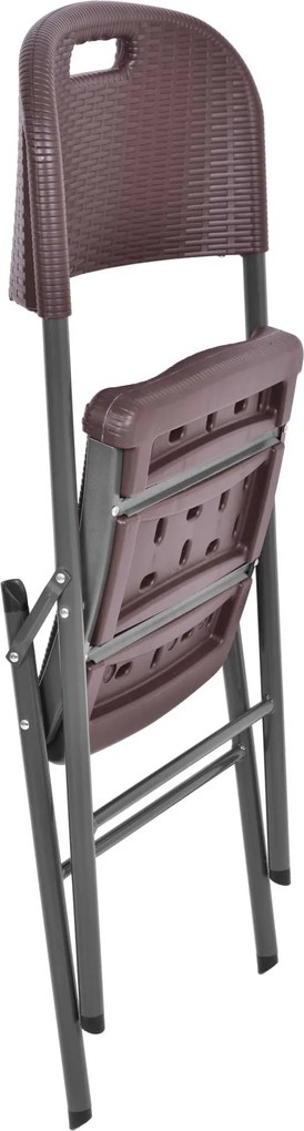 Hnedá skladacia cateringová stolička Rattan