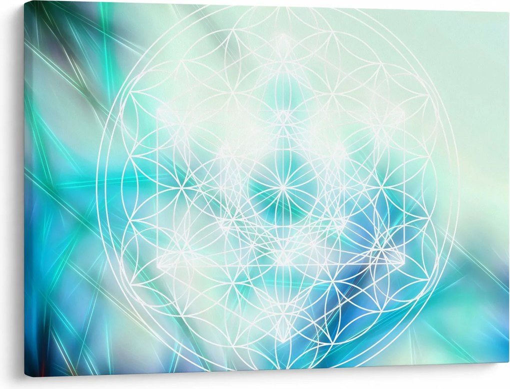 Obraz - Merkaba v tyrkysovom pozadí (70x50 cm)