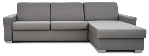 Rozkladacia rohová sedacia súprava LEKA, šedá, s úložným priestorom, do L