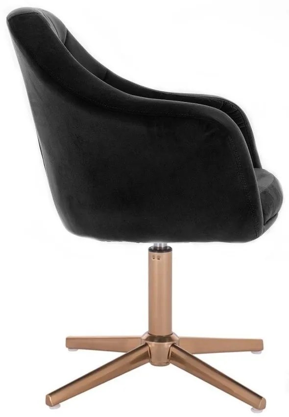 LuxuryForm DESIGN Kreslo ANDORA VELUR na zlatom kríži - čierne