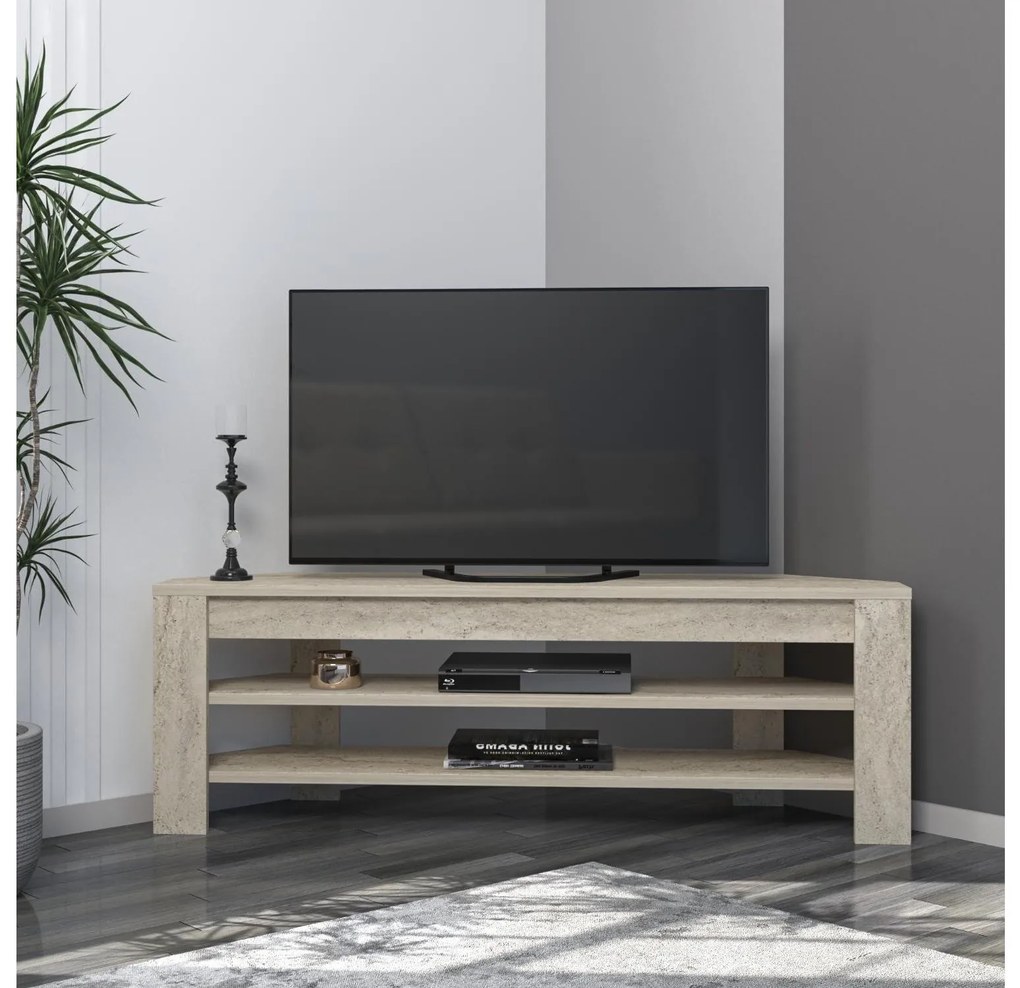 TV stolík/skrinka Cornette (travertín). Akcia -12%. Vlastná spoľahlivá doprava až k Vám domov. 1107987