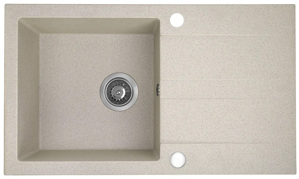 Kuchinox Shire, 1-komorový granitový drez s odkvapkávačom 760x440x185 mm, béžová, LAV-SBS_411Y