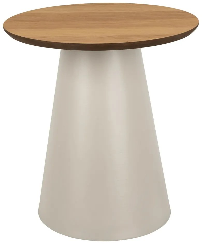 Okrúhly konferenčný stolík s doskou v dubovom dekore v krémovo-prírodnej farbe ø 45 cm Soli – Actona