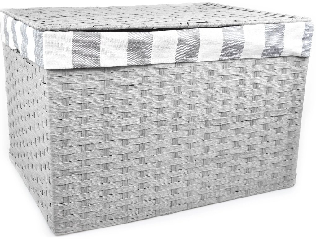 Úložný box s vekom sivý Rozmery (cm): 40x29, v. 28