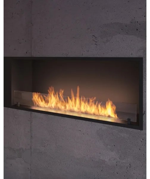 InFire - Vstavaný BIO krb 49,4x124,4 cm 6kW čierna