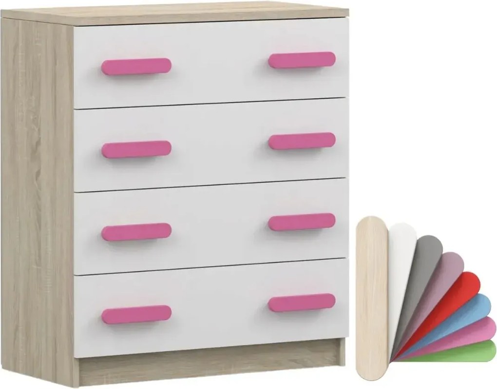 Komoda SCOUT - dub sonoma/biela (viac variant)