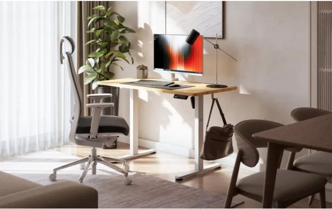 Elektrický výškovo nastaviteľný stôl Mark Adler Leader 6.9 Dub Craft / biely