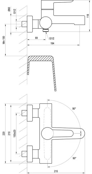 Ravak X070115 - Vaňová batéria PURI lesklý chróm