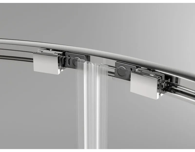 Mexen Exo, asymetrický sprchový kút s posuvnými dverami 120 x 90 cm, 6mm číre sklo, chrómový profil, 8132-120-090-01-00