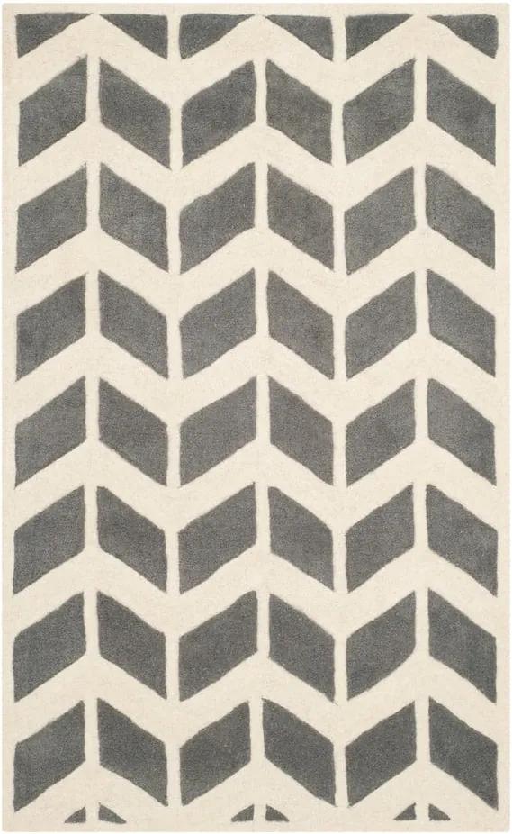 Sivý vlnený koberec Safavieh Brenna, 121 x 182 cm
