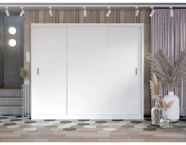 Šatní skriňa SAPHIRA 250x215 cm s posuvnými dverami, biela