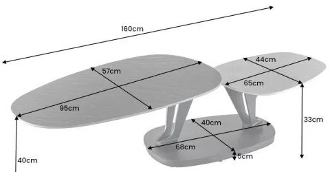 Konferenčný stôl otočný 44234 Movement 95-160x57cm Ceramik  - Komfort-nábytok