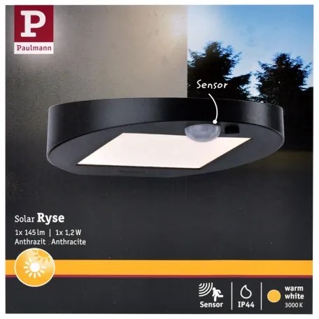 Paulmann 94246 - LED/1,2W IP44 Vonkajšie solárne svietidlo so senzorom RYSE 3,7V