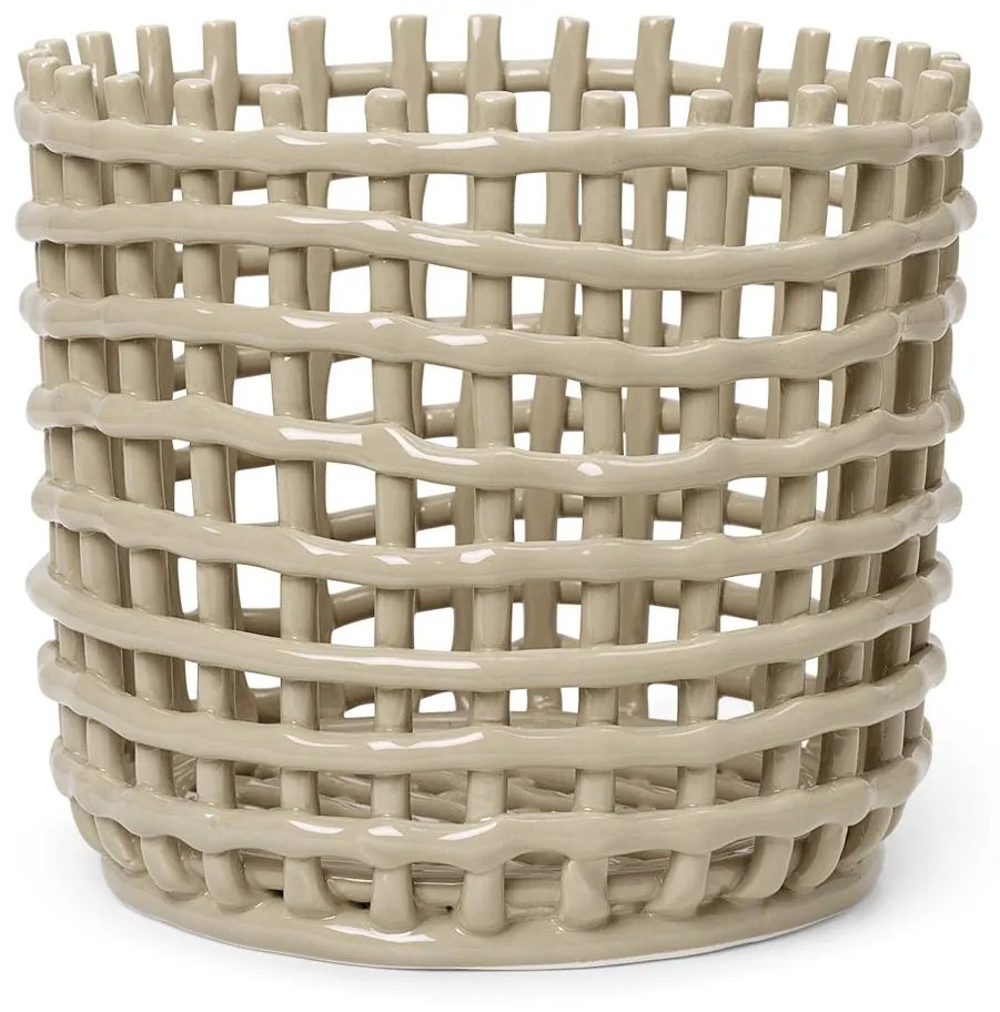 ferm LIVING Ceramic Basket Keramický košík veľký kašmírový 1104263774 |  BIANO