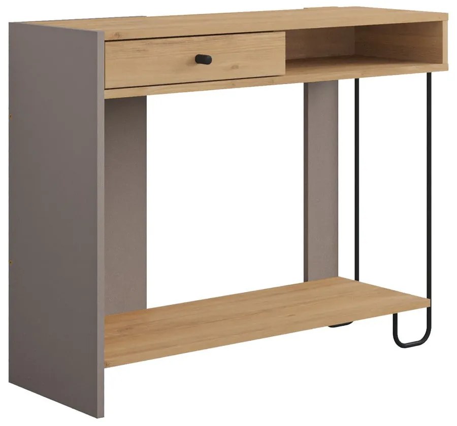 Konzolový stolík s doskou v dubovom dekore 35x100 cm Saturne – Marckeric