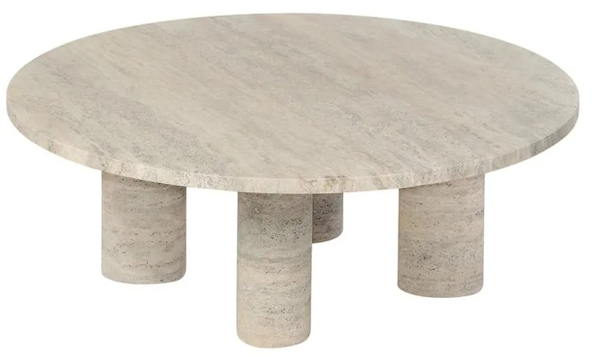 Béžový kamenný okrúhly konferenčný stolík ø 75 cm Volos – Blomus