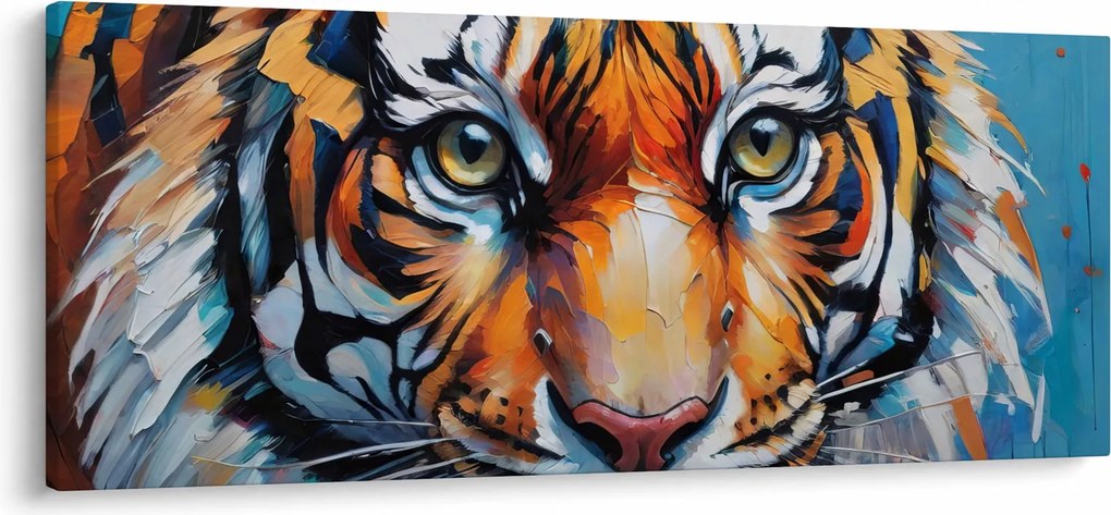 Obraz - Pohľad tigra, maľba (120x50 cm)