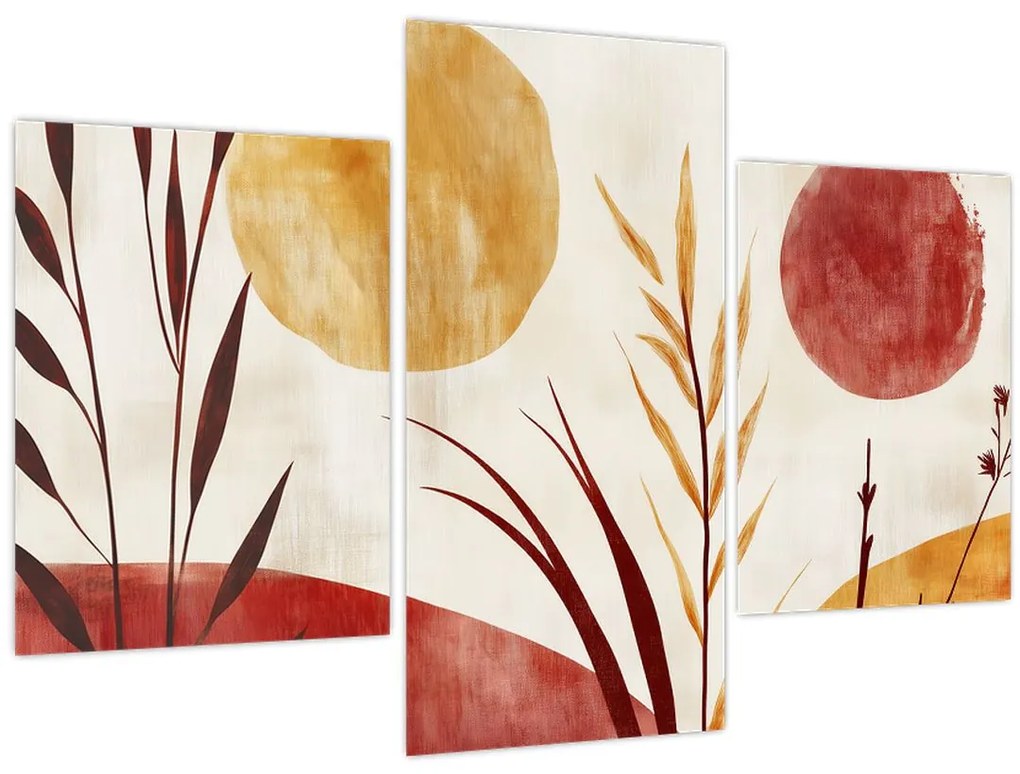 Obraz - Rastliny a kruhy (90x60 cm)