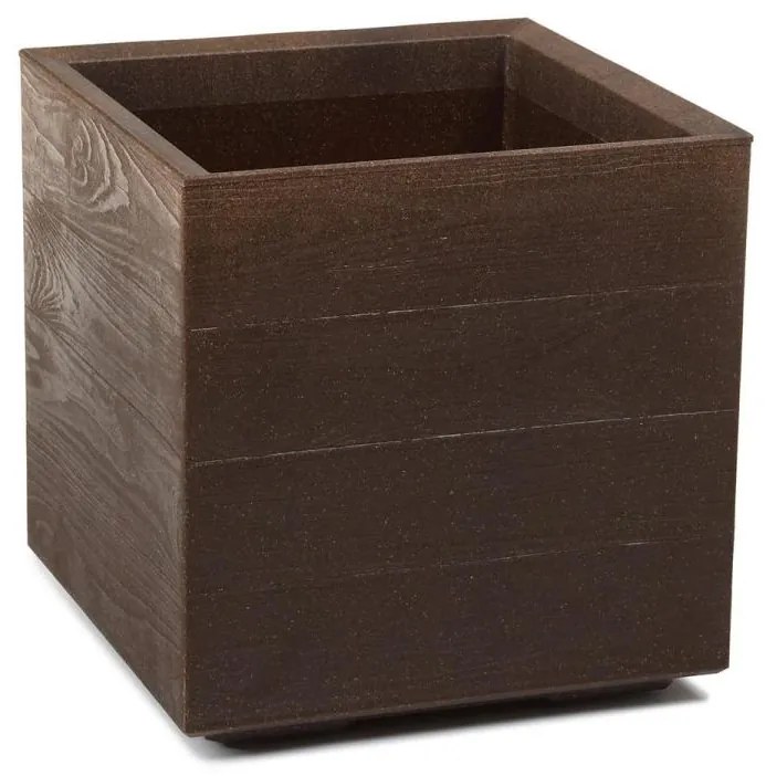 Kvetináč UH 390x390 mm KARO ECO COFFEE DESKA espresso výška 394 mm na kolieskach KLC