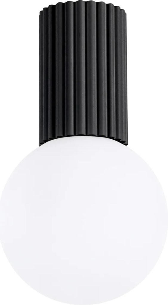 Stropné svietidlo Halo, 1x biele sklenené tienidlo, b