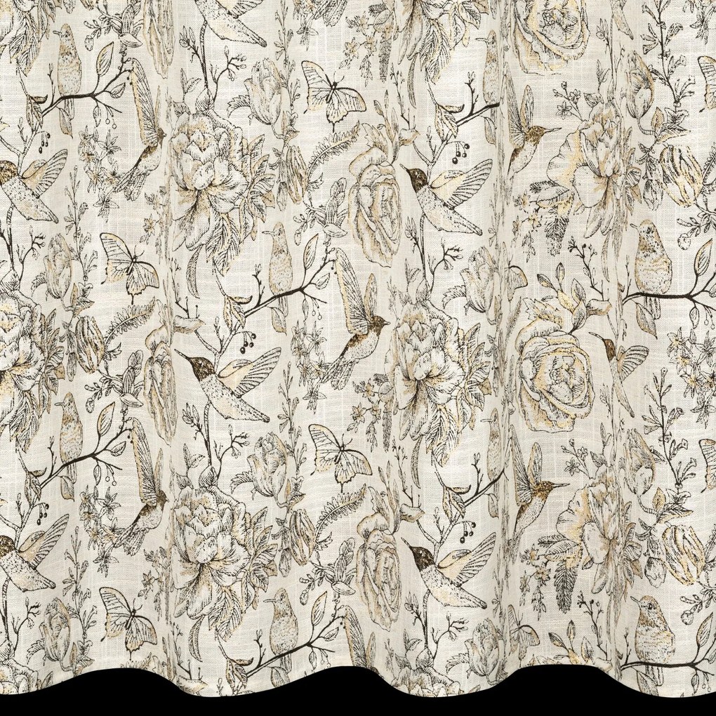 ZÁVES NA KRÚŽKOCH LUCINA 140X250 CM KVETY