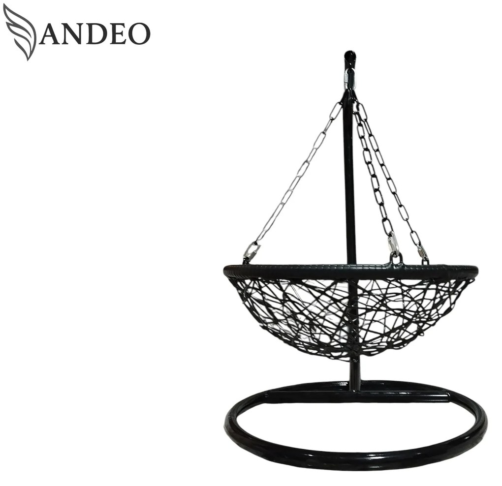 Závesné hojdacie kreslo pre mačky LILY - čierno béžové