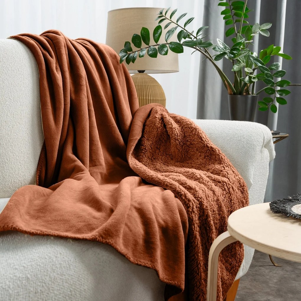 BUKLÉ DEKA TEDY 150X200 CM TEHLOVÁ