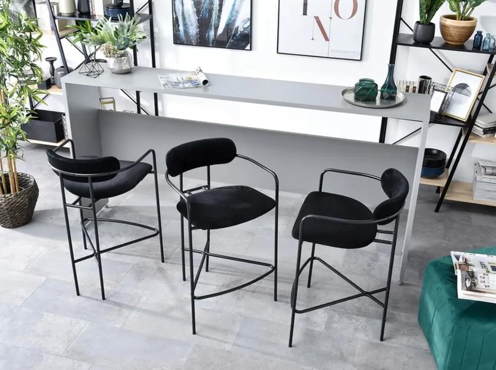 Dizajnová barová stolička ENZZO čierna