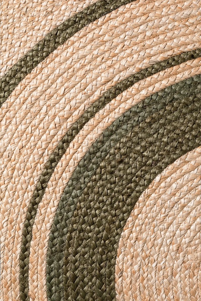 Hanse Home, Kusový koberec Jute Braided 106330 Natural Green kruh, 200x200 (priemer) kruh, zelená, chodba / predsieň