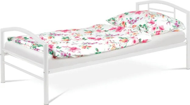 Kovová posteľ 90 cm biela BED-1900 WT