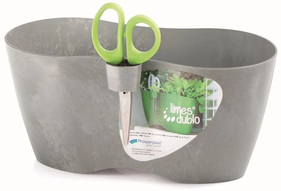 Kvetináč s nožnicami LIMES DUBLO BETON NEW 25 cm