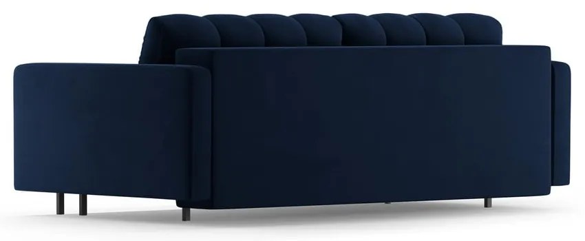 Tmavomodrá zamatová rozkladacia/s úložným priestorom pohovka 222 cm Bali – Cosmopolitan Design